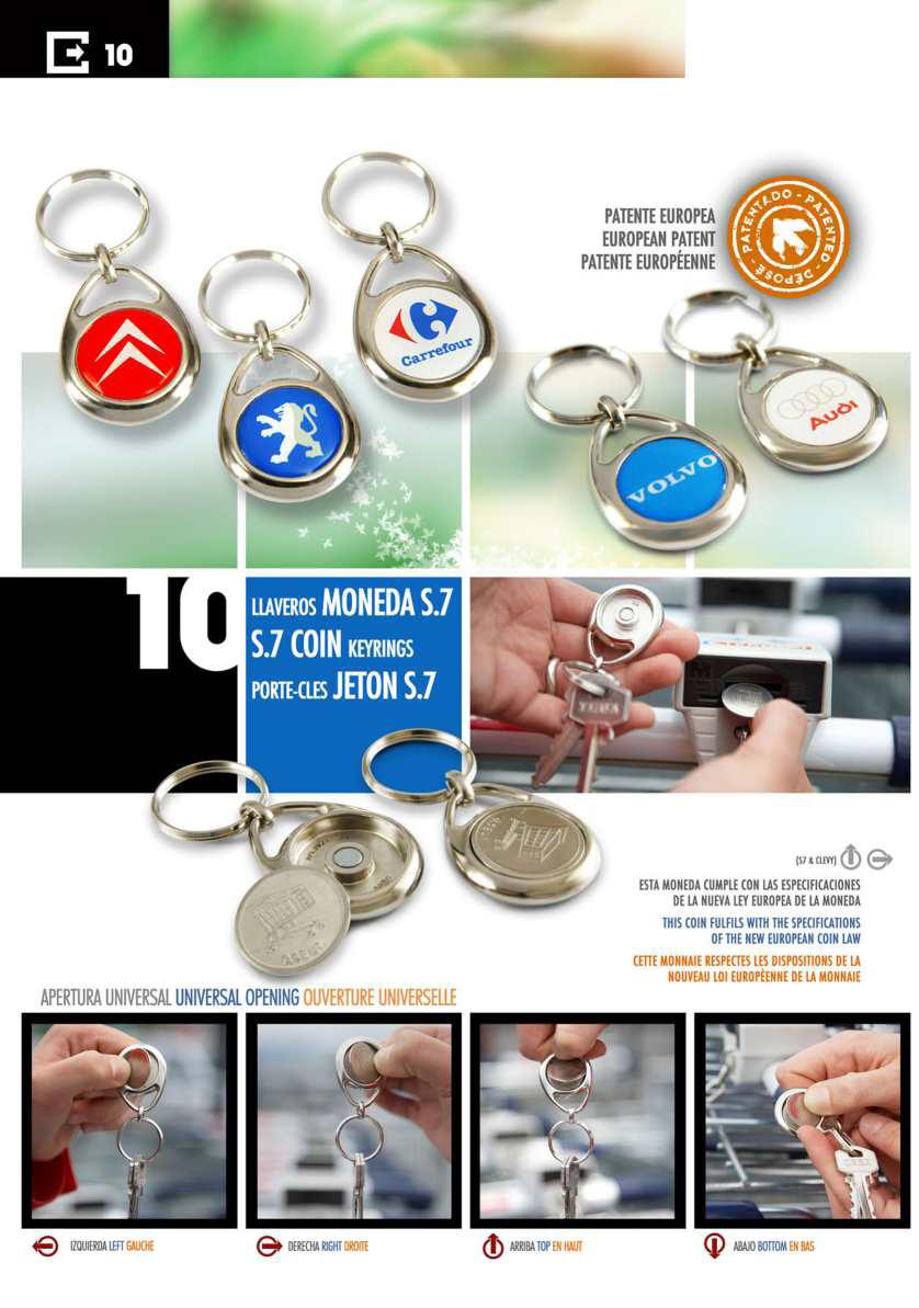LLAVEROS CON MONEDA IMAN PATENTADOS